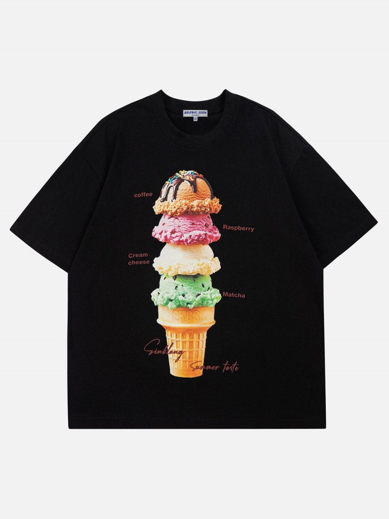 T Shirts Aelfric Eden Ice Cream Print Tee Blanche | CQR-11945920